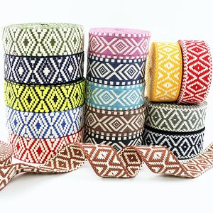 ริบบิ้นผ้าแจ็คการ์ดหลากสี1.5นิ้วสายรัดโพลีเอสเตอร์สองด้านสำหรับสายกระเป๋าและงานฝีมือ - Product Image 4