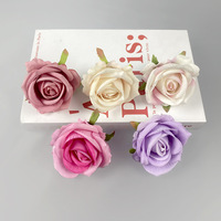 Rose artificielle réaliste 7 cm en velours, légère, pour corsage, décoration de mariage, fête des Mères, Saint-Valentin, DIY gâteau