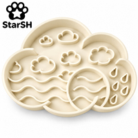 Station d'alimentation pour animaux de compagnie moderne et mignonne en forme de nuage, tapis en silicone pour nourriture avec bol séparé, facile à nettoyer, accessoires d'alimentation pour chiens et chats