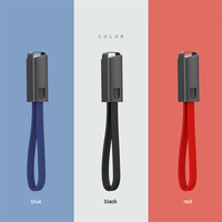 Mini porte-clés Câble Micro USB Type C Charge rapide pour iPhone pour Samsung Chargeur Usbc Type Porte-clés Cordon Fil court