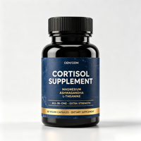 Complément Herbal Équilibrant le Cortisol OEM/ODM, 60 Capsules Végétaliennes, Magnésium, Ashwagandha, L-Théanine, Soutien Mental pour Adultes