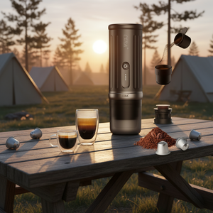 CERA+ PCM03S Ensemble de machine à café électrique portable entièrement automatique avec broyeur Compatible avec les capsules et la poudre de café - Product Image 2