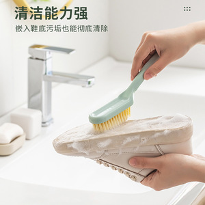 Shoe <b>Brush</b> Long Handle Soft Nylon Bristles Hangable Cleaning Tool For Shoes - Product Image 2
