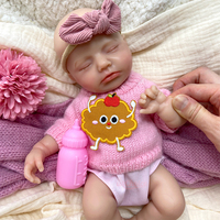 12 Zoll Vollsilikon Reborn Baby Puppe Lebensechte Realistische Neugeborenen-Puppe Weiche Silikon-Haptik Feine Details Handgefertigte Reborn-Puppe