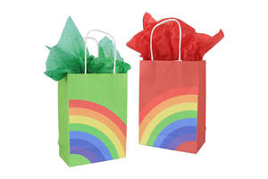 Bolsas de Regalo de Papel Kraft Arcoíris de 8 Colores al por Mayor con Asas, Impresión Offset, Reciclables para Fiestas de Cumpleaños y Bodas - Product Image 2