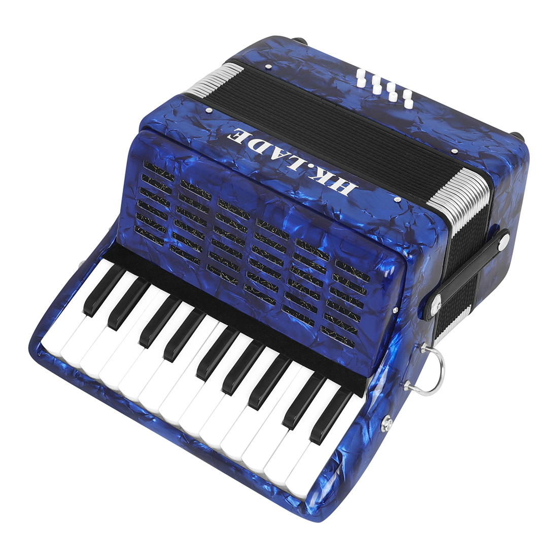 New Style HK LADE Blue 22 Key 8 Bass Accordion Keyboard - OEM ODM
