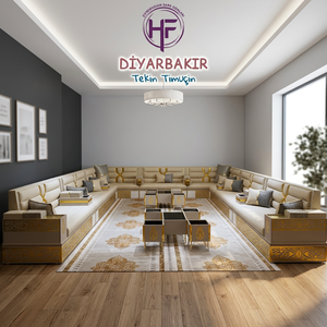 Conjunto de Sala de Estar Tradicional Árabe Majlis |   Tela Plegable Extensible Modular |   Personalizable |   Envío Gratuito a Todo el Mundo - Product Image 3