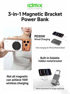 IDMIX Q10 Pro II Qi2, Banco de Energía Inalámbrico Magnético de 10000mAh con Carga Rápida para iPhone 16/17 con Cable USB-C - Product Image 5