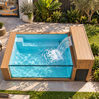 Piscine hors sol familiale à prix abordable, en acrylique, fibre de verre, bois composite (WPC), grand format, pour jardin extérieur