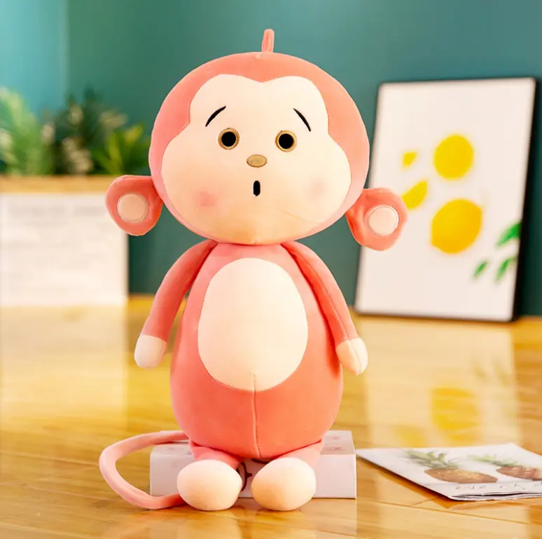 Mode animaux de la forêt jouets en peluche mignon petit singe poupée 30/40/50cm rose singe peluche Animal