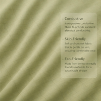 Drap de mise à la terre en coton biologique vert premium avec 5 % de fibres d'argent, drap conducteur ESD pour un meilleur sommeil et un meilleur soutien à la récupération