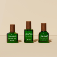 Flacon roll-on en verre transparent de luxe, carré ou rond, avec logo personnalisé, pour emballage d'huiles essentielles
