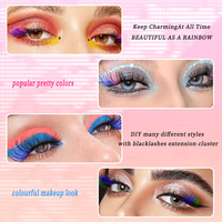 Cils en grappe colorés style européen et américain, cils naturels effilés, faux cils mixtes, kit d'application DIY