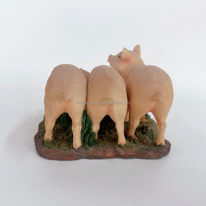 卸売リアルなレジンピッグスタチモデル屋外芝生装飾装飾ホーム装飾動物置物ファーム赤ちゃんピグレットスタチモデル - Product Image 2
