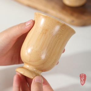 Bamboo Stemmed Wine Glass Handmade Unique Shape New Chinese Style For Wine Restaurant Use - Product Image 4