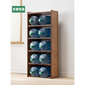 Solid Wood <b>Storage</b> Cabinet 5 Tier With Glass Doors Bedroom Wardrobe For Quilt And <b>Clothes</b> Organization - Product Image 4