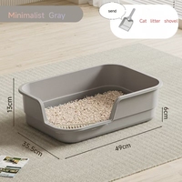 Bac à litière pour chat semi-fermé surdimensionné en plastique écologique avec design de toilette, fournitures pour animaux de compagnie