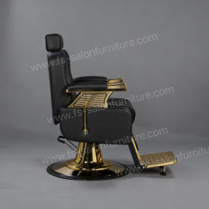 Nuevo producto peluquería reclinable hidráulico retro tienda muebles belleza metal Barbero silla Arabia Saudita oro salón silla - Product Image 4