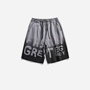 Pantalones cortos informales de verano para hombre, todo en uno, moda, Color degradado, letras impresas, cinco puntas, cómodos, holgados, cintura elástica - Product Image 4