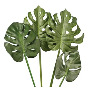 Künstliche Palmblätter mit Faux Stems Tropische Pflanze Monstera hinterlässt Safari-Blätter für hawaiian ische Party-Strand tisch dekorationen