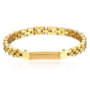 Correa de Reloj de Acero Inoxidable con Baño de Oro de 18K, 6 mm, Unisex, Diseño Geométrico, Ideal para Regalo - Product Image 5