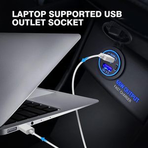 Chargeur Usb c 65w Usb Pd 12v <span class=keywords><strong>Voiture</strong></span> 65w Port USB Avec Interrupteur pour <span class=keywords><strong>Voiture</strong></span> Bateau Marine Bus Camion Golf Cart RV Moto - Product Image 3