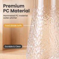 Carafe à eau en PC sans BPA, anti-brûlure, avec demi-poignée, écologique, pour la maison et les fêtes, idéale pour jus et thé