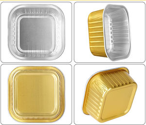 Mini moules à pâtisserie carrés en aluminium avec couvercles en PP, emballages jetables de qualité alimentaire, ramequins pour cupcakes, pain, muffins, cheesecake - Product Image 5