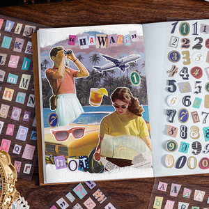 Adesivi Vintage Alfanumerici Best-Seller, Fogli di Lettere <span class=keywords><strong>Divertenti</strong></span> per Scrapbook e Decorazioni per Feste - Product Image 4