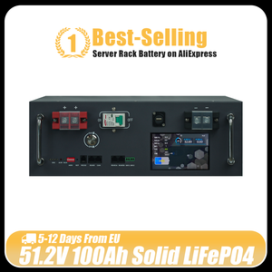 Batería de Litio LiFePO4 Semisólida de 48V 100Ah con Stock en la UE, Más de 10000 Ciclos de Vida, BMS Inteligente para Sistemas Solares Domésticos Fuera de la Red, Batería de 51.2V - Product Image 1