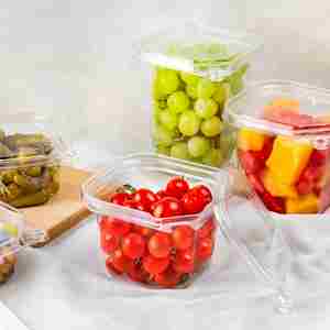 Contenedor de dos piezas ecológico reciclable 100% para alimentos para sándwiches, ensaladas, nueces con materiales reciclados - Product Image 2