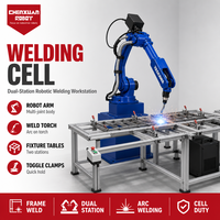 Cellule de soudage robotisée pour garde-corps, robot de soudage à l'arc à 6 axes avec table de fixation à double poste pour cadre de clôture métallique