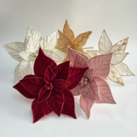 Décorations de Noël d'intérieur 2026 : Arbre artificiel, fleurs de Poinsettia en polyester, à fixer au mur, pour la maison, les festivals et les centres commerciaux