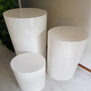 ¡Venta al por mayor! Plindón grande de acrílico redondo, acrílico blanco, expositor para exposiciones, eventos, bodas