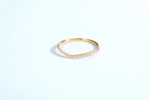Délicat grappe bandes <span class=keywords><strong>copine</strong></span> cadeau fiançailles bagues 3A zircon blanc 14k bague en or - Product Image 5