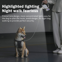 Logo personnalisé de luxe en corde de nylon lumineuse laisse rétractable robuste pour chien avec lumière