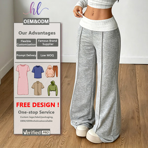 <span class=keywords><strong>Pantaloni</strong></span> Larghi da Donna <span class=keywords><strong>in</strong></span> <span class=keywords><strong>Maglia</strong></span> a Coste <span class=keywords><strong>Bianchi</strong></span> con Collo Rovesciato, Produzione OEM ODM con Basso MOQ, Abbigliamento Streetwear Invernale - Product Image 1