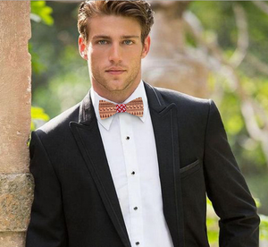 Fashion handmade Partito Da Sposa accessori di lusso degli uomini di legno bow tie set gemello - Product Image 2