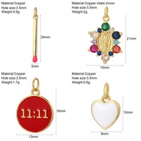 Pendentif Breloque Numéro 11:11 en Cuivre Plaqué Or 18 carats avec Émail Coloré, Accessoire de Bijoux DIY pour Collier et Boucles d'Oreilles, Vente en Gros