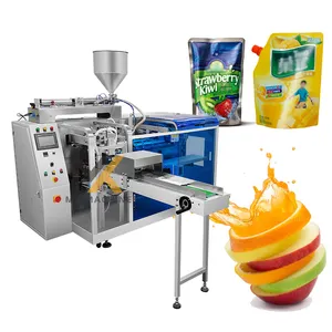 Fully automatic doypack pouch premade bag liquid fruit mango juice filling and packaging machine