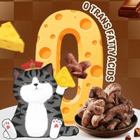 65g Snacks au fromage et céréales, sans graisses trans, au chocolat, motif chat mignon, vente directe usine, personnalisable pour KTV, fêtes, usage domestique et loisirs
