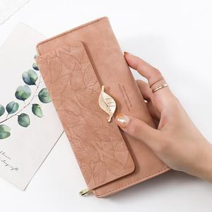 กระเป๋าสตางค์และกระเป๋าคลัทช์ยาวแบบพับสามทบหนัง PU สำหรับผู้หญิงพร้อมซับในโพลีเอสเตอร์กันน้ำ - Product Image 2