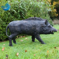 Décoration de jardin extérieure, Fontaine à vœux en laiton représentant un cochon inspirée de scènes de films célèbres, Sculpture de sanglier en bronze