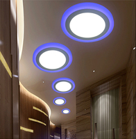 Panneau de lumière LED Double couleur 6W 9W 16W 24w 3 modèles de lampe LED panneau de lumière LED plafonnier Spot encastré AC110V 220V + pilote