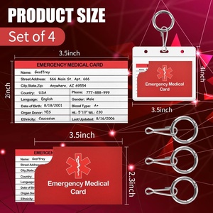 Portachiavi di Emergenza Medica con Carta d'Identità e Portafoglio con Porta Badge Richiudibile per Operatori Sanitari - Product Image 2