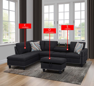 Sofá Cama Convertible Moderno Multifuncional de Tela al por Mayor, Diseño en L con Esponja, de Alta Calidad para Sala de Estar con Almacenamiento - Product Image 1