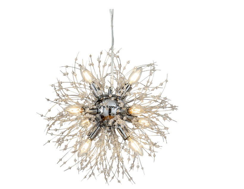 Interior decoration gold Stainless Steel Ring Round Ceiling hanging pendant Crystal Firework Chandelier
