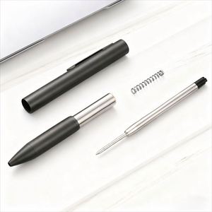 High Quality Custom Logo Black Matte Gray Metal Ballpoint <b>Pen</b> 1.0 mm Writing Width Novelty Business Use Ball <b>Pen</b> for Promotional - Product Image 3