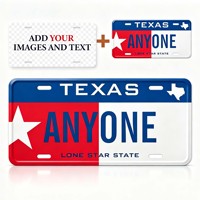 Plaque d'immatriculation personnalisée avec le logo de la Drapeau de l'État du Texas, plaques décoratives personnalisées pour voitures des États-Unis