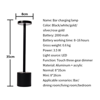 Lampe de Table Led Portable et moderne, couleur OEM Offre Spéciale, commande tactile en métal de haute qualité